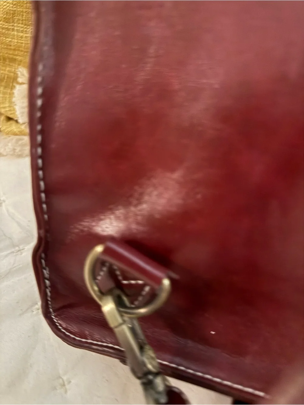 Women's Burgundy Faux Leather Backpack Satchel by Boconi